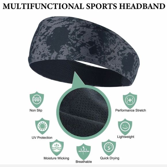 Camo Headband Stretch Sports Yoga Gym Hair Band Wrap Sweatband for Women Men US - Picture 3 of 6